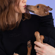 Unisex sweatshirt black dog lover italian greyhound puppy