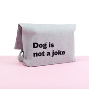 grey tote bag dog print